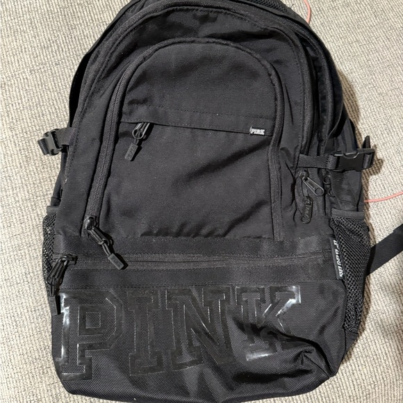 RARE Victoria’s Secret PINK Collegiate Backpack Black Large - Picture 2 of 8